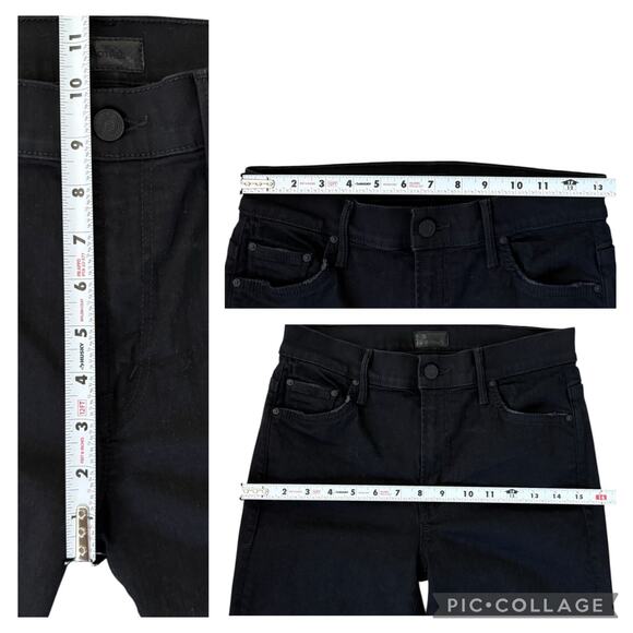 MOTHER The Insider Crop Cropped Bootcut Not Guilty Black Stretch Jeans Size 27 - Picture 11 of 12